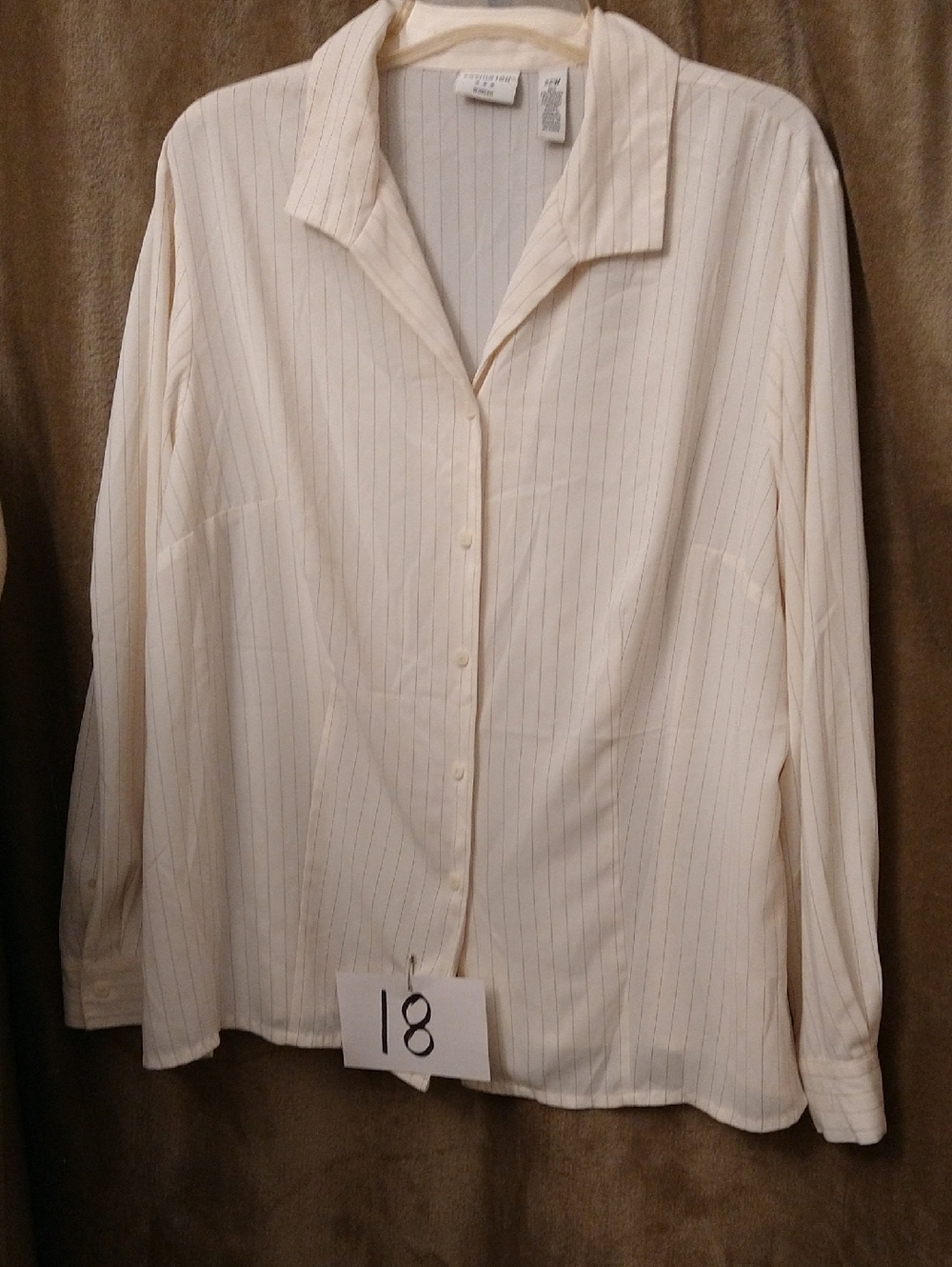 Covington Cream Pinstripe Dress Shirt